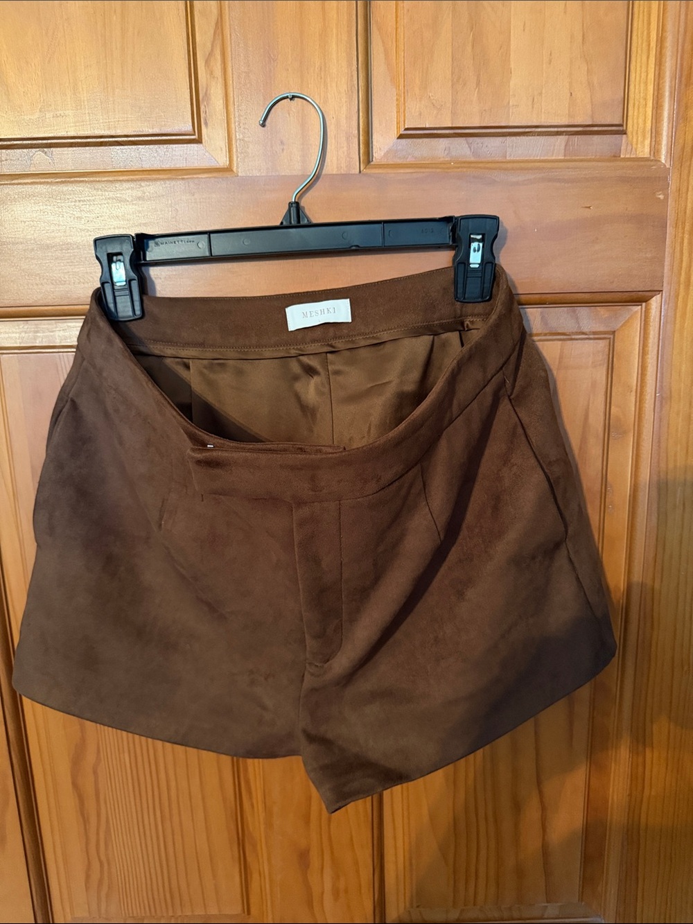 Meshki Brown Suede-Look Skort